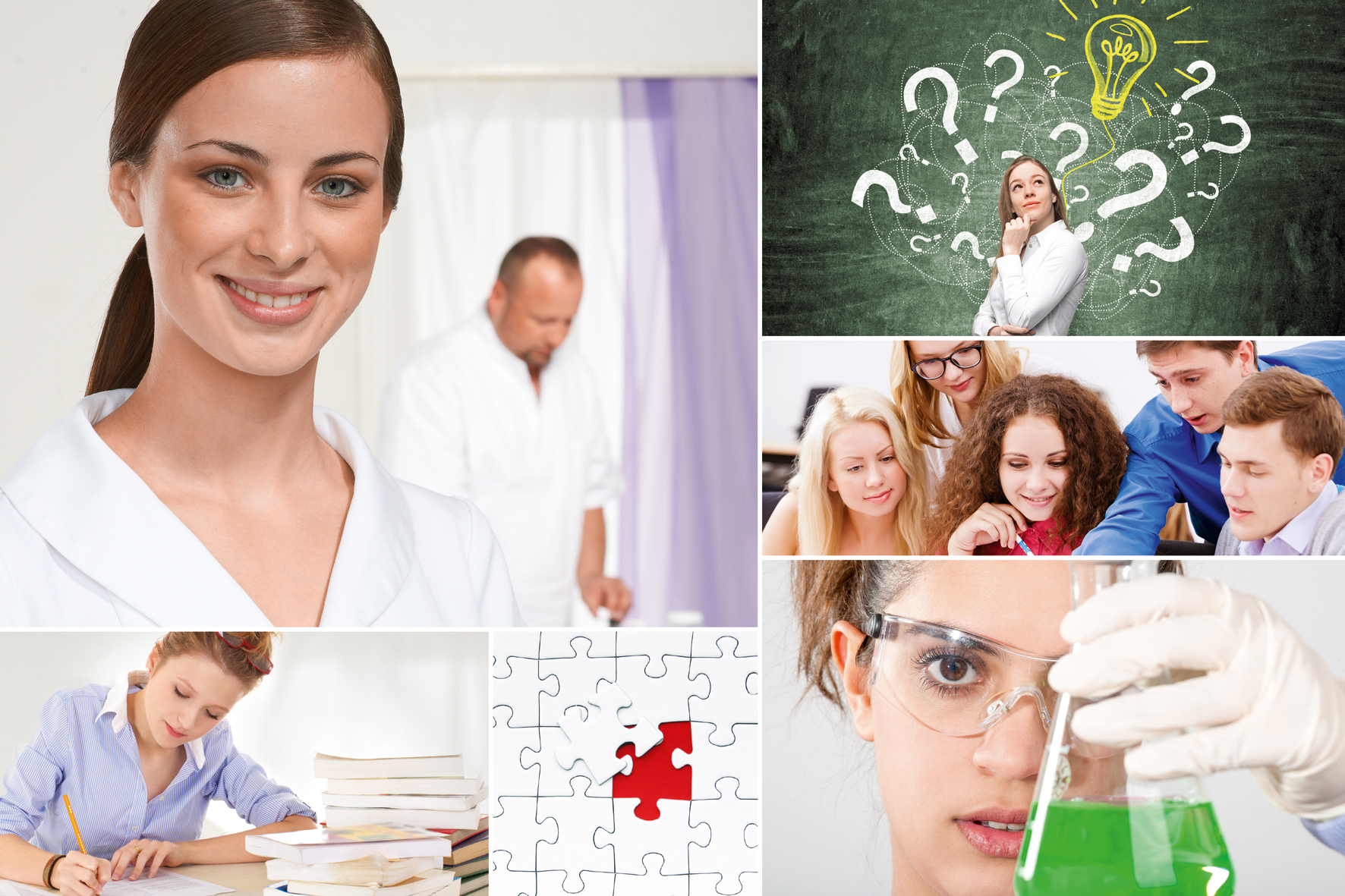 Bildkomposition verschiedener Personen bei der Arbeit