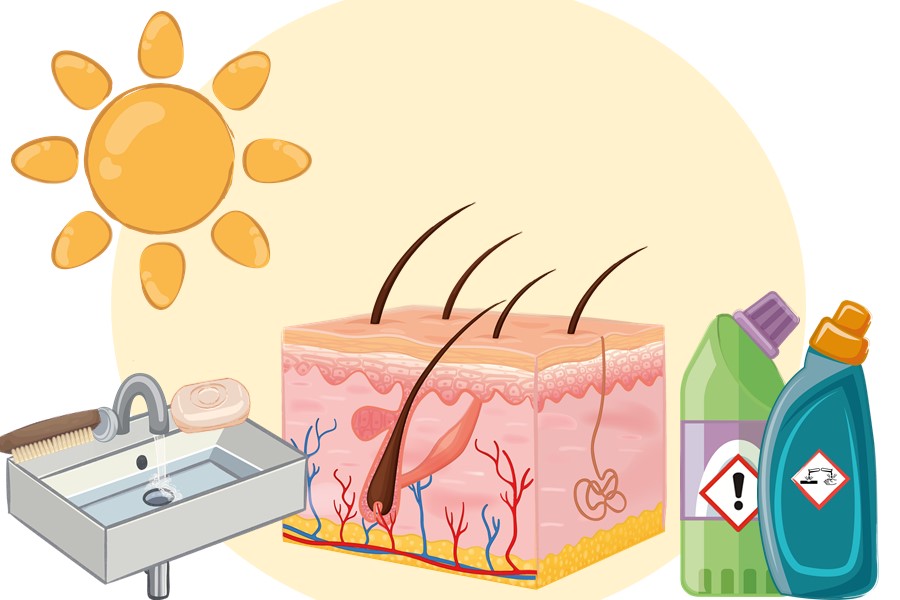 Mann überträgt Informationen vom Laptopbildschirm auf einen Notizblock.
