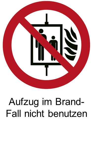 P020 Aufzug im Brandfall nicht benutzen