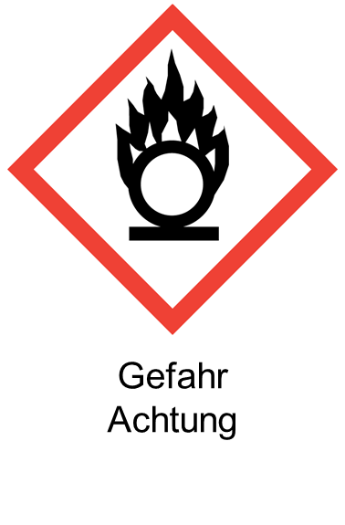 GHS03 Flamme über Kreis Gefahr Achtung