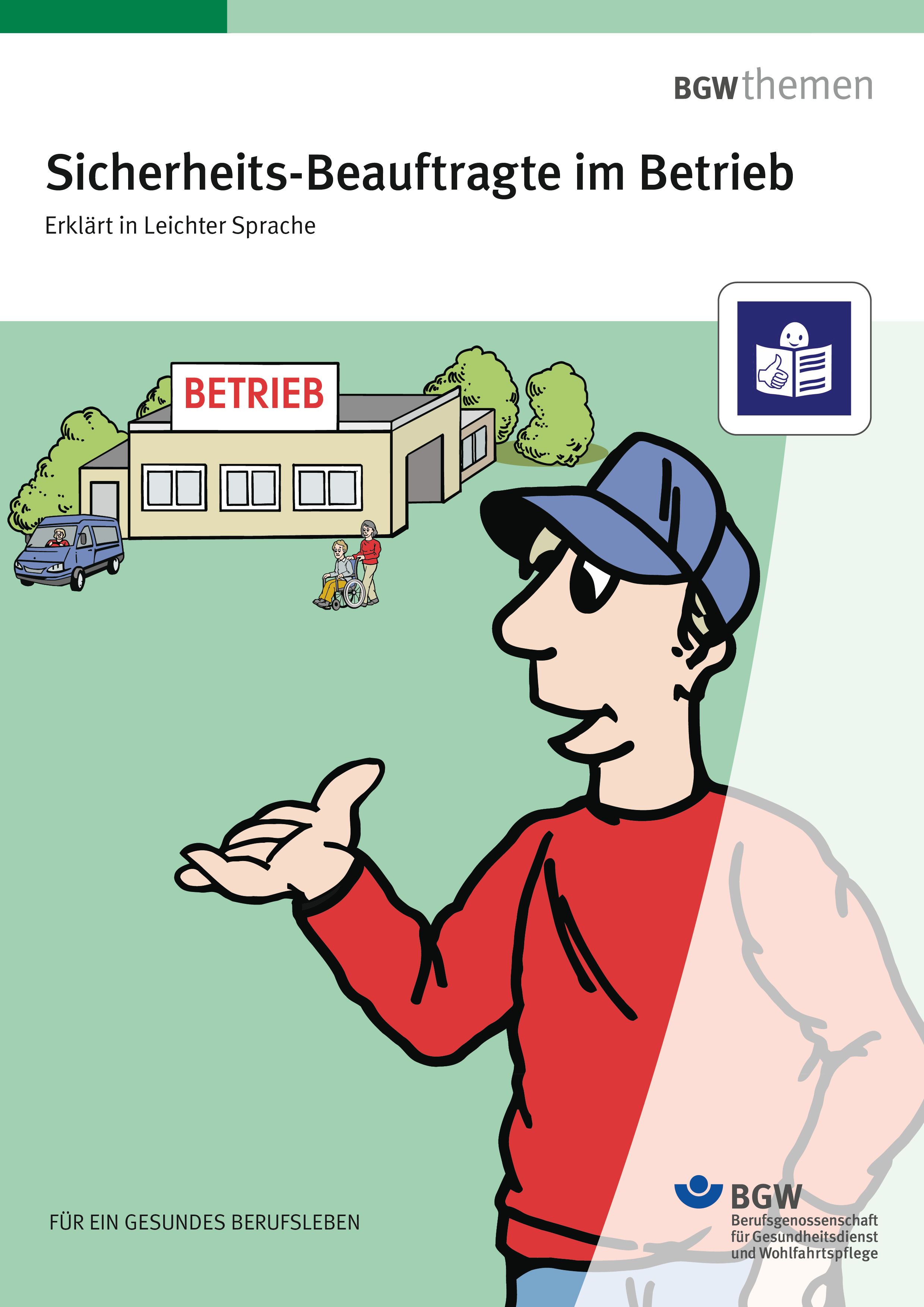 Abbildung Broschüre Sicherheits-Beauftragte im Betrieb – erklärt in Leichter Sprache